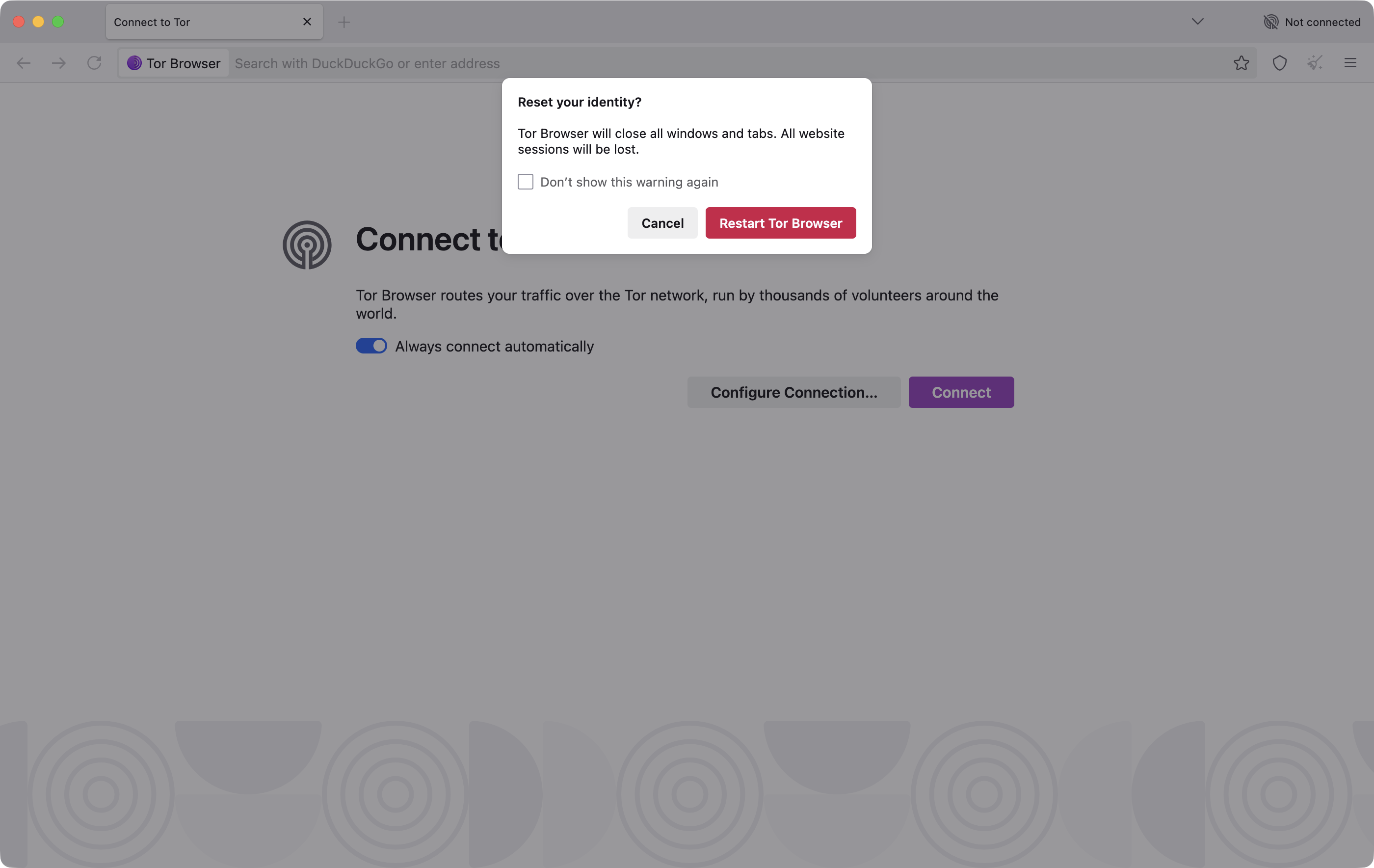 Tor Browser 漢堡選單顯示 New Identity 與 New Tor Circuit for this Site