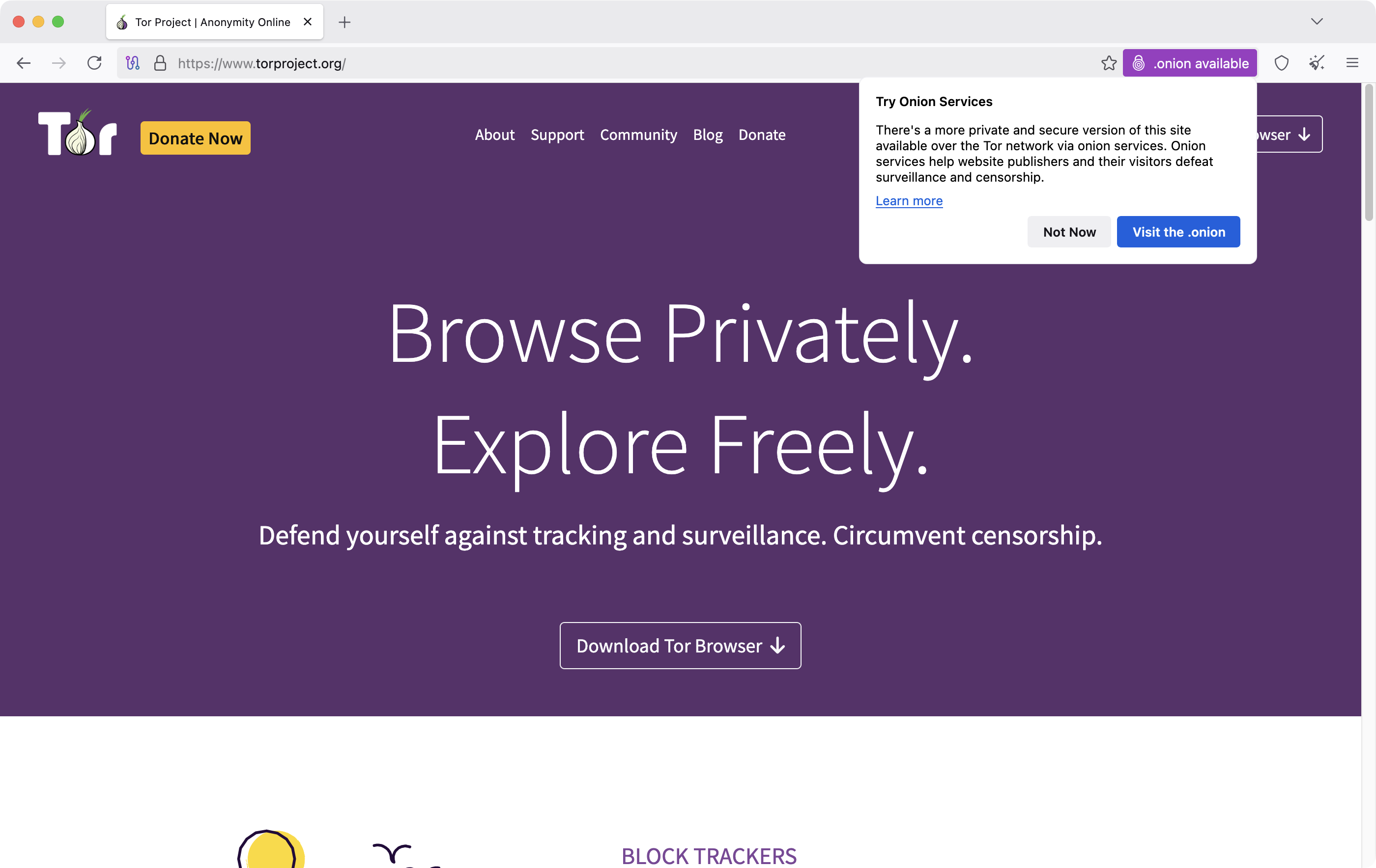 Tor Browser 對 .onion-Location 的提示與 onion 站點偏好設定